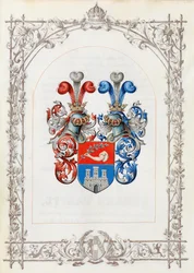 Wappen aus dem Ritterstandsdiplom für Dr. Alois Ritter von Visini